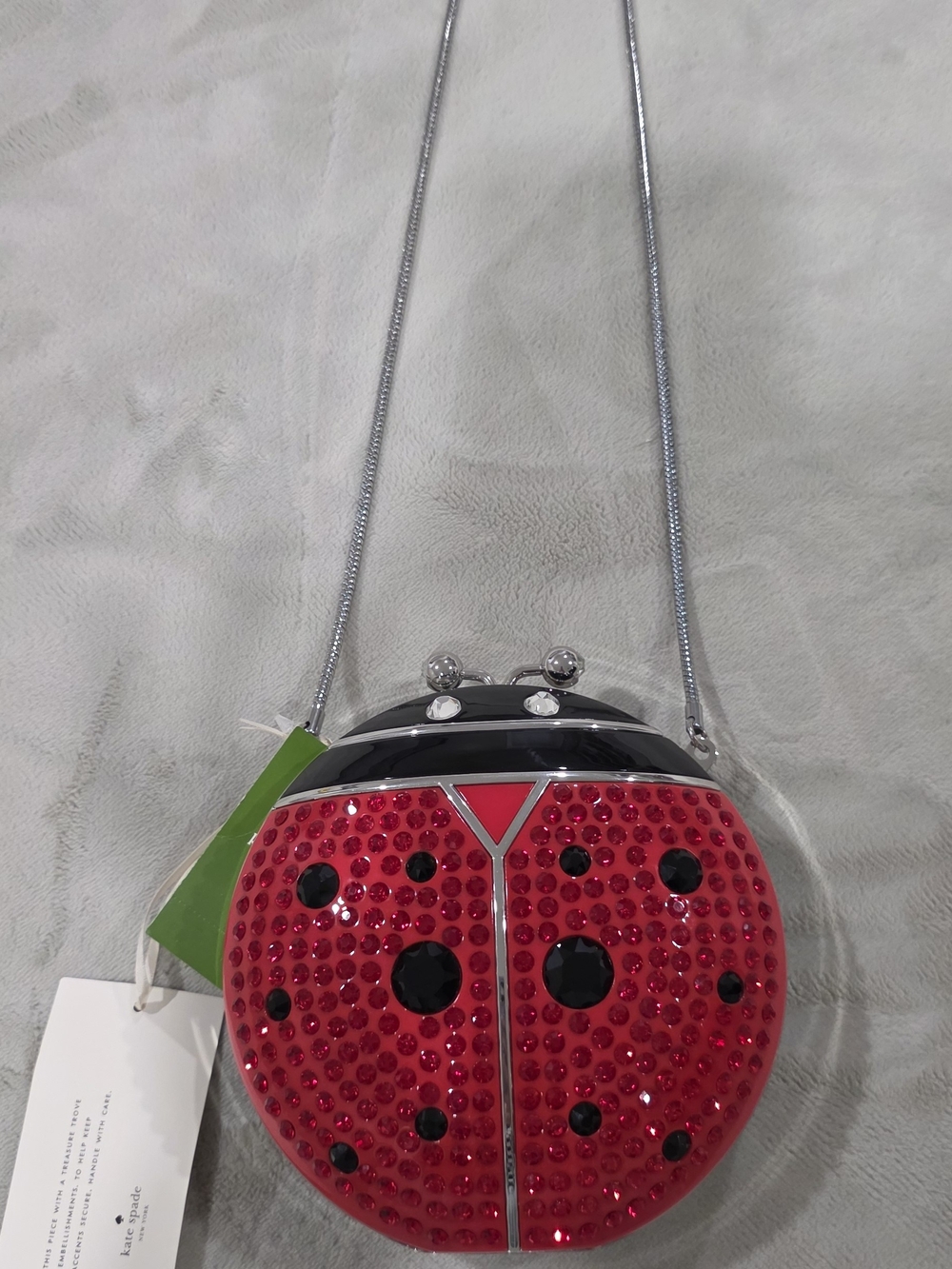 kate spade red crystal ladybug mini crossbody
